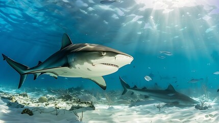 Generative AI : Diving with great sharks in the sea Tiger Shark 