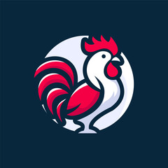 Rooster logo Vector icon simple cartoon illustration