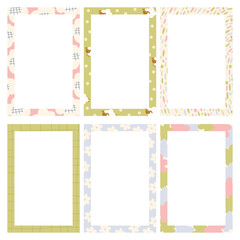 Collection of weekly or daily planner, note paper, to do list, sticker templates decorated with animal and 
 floral illustrations. School planner and organizer. flat vector
