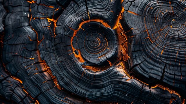 Charred wood texture from a piece of wood