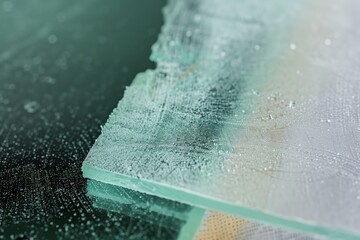 close shot of sandpaper on glass for frosted effect - obrazy, fototapety, plakaty