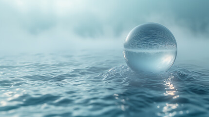 水面を漂う不思議な球体