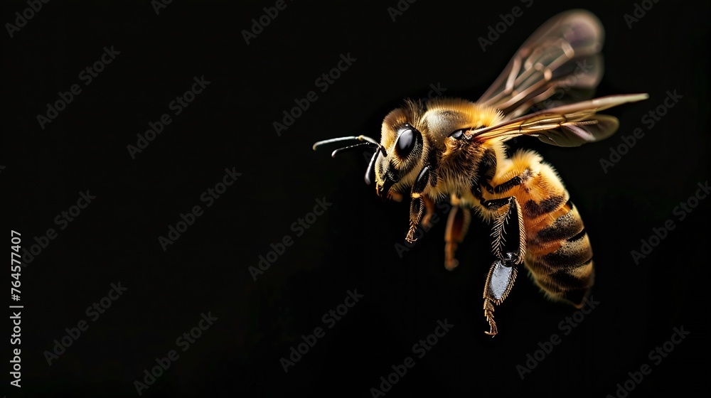 Poster generative ai : bee with honeycomb background