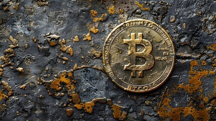 Obraz na płótnie Canvas close up of bitcoin