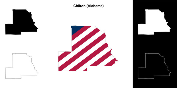 Chilton county outline map set