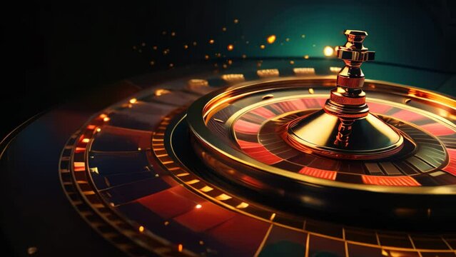 Casino roulette wheel on black background. 3d illustration, Beautiful roulette on a dark background with a place for a logo or inscription, AI Generated