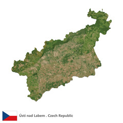 Obraz premium Ústí nad Labem, Region of the Czech Republic Topographic Map (EPS)