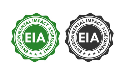 EIA - Environmental Impact Assessment  badge template illustration