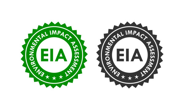 EIA - Environmental Impact Assessment  badge template illustration