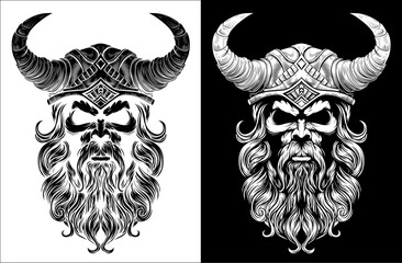 A Viking warrior or barbarian gladiator man mascot face looking strong wearing a helmet. In a retro vintage woodcut style.