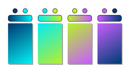 Set of vector gradient background. Cover set design with  blue, green, purple color. Beautiful abstract gradient for covers, wallpapers, branding, business cards. Vector illustration