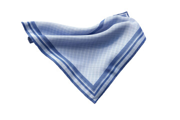 Ethereal Dance: Blue and White Handkerchief. On White or PNG Transparent Background..