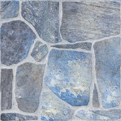 blue stone wall texture, 3d background - 764581431