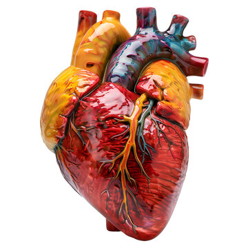 Human Organ Mode (Realistic Human Heart) - PNG Cutout Isolated on Transparent Backdrop