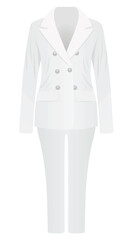 White woman suit and trousers. vector illustration