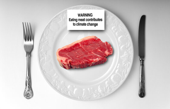 Impact of eating meat on climate change, composite image