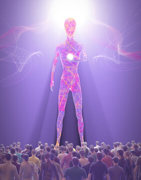 Artificial intelligence taking over, conceptual illustration