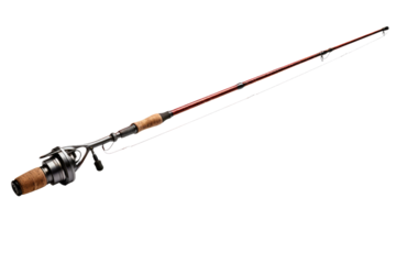 The Journey of a Fishermans Rod and Reel. On White or PNG Transparent Background..