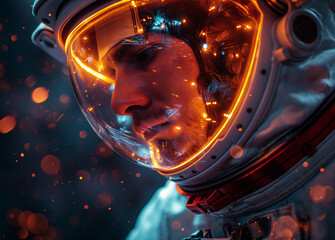 A modern and conceptual image by the theme of International Day of Human Spaceflight