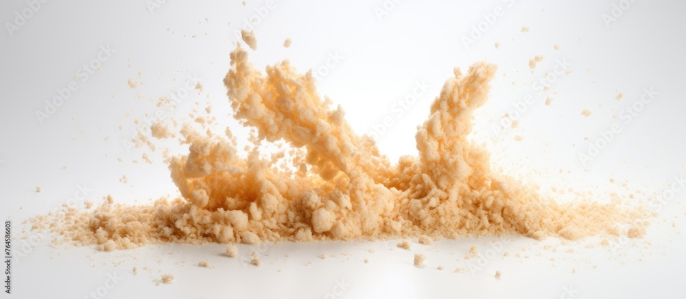 Aufkleber capture a detailed view of assorted food items piled up on a clean white background