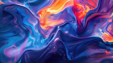 The abstract background showcases beautiful blue, orange, and purple liquid graphic art. abstract design - obrazy, fototapety, plakaty