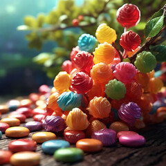 Fototapeta na wymiar Candy with colors