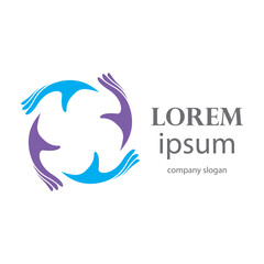 rotating successful people community logo design