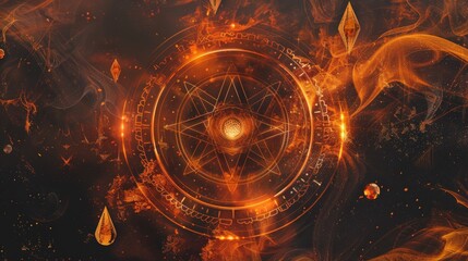 Astrological symbols and signs of the zodiac. Mystic background