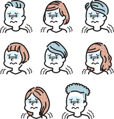 悪寒がする人のイラスト