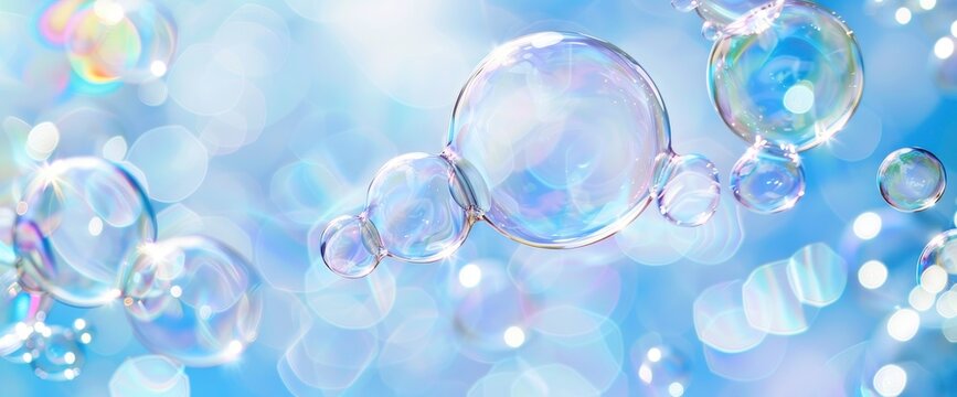 Blue Sky And Soap Bubbles Abstract Background, HD, Background Wallpaper, Desktop Wallpaper