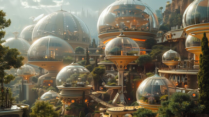 Science fiction ecological city of the future