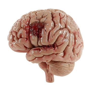Realistic Human Brain model - PNG Cutout Isolated on a Transparent Backdrop