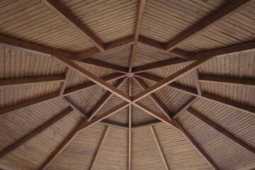 Wooden ceiling of a room