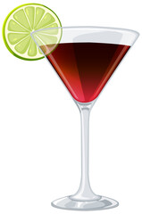 Vector illustration of a stylish cosmopolitan drink