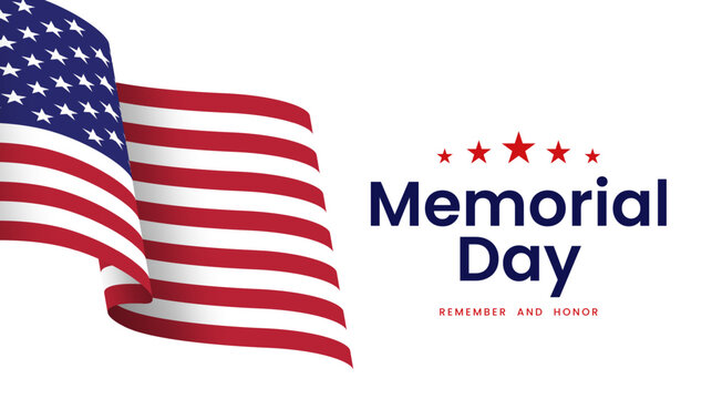 Memorial Day background design. Remember and honor with the USA flag. Vector illustration
