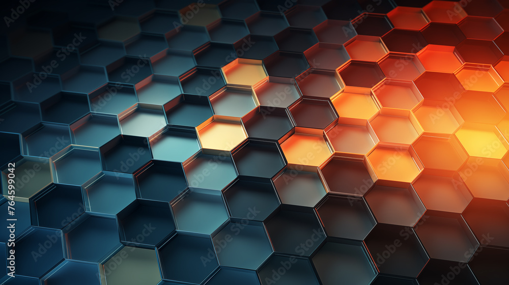 Poster abstract futuristic background with hexagons.