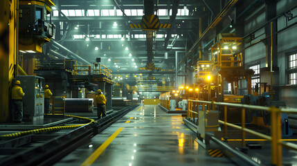 An In-depth Snapshot of Day Shift Operations in a bustling Industrial Factory