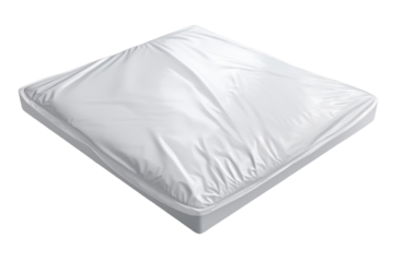 Ethereal Dream: A White Pillow in a Blank Space. On White or PNG Transparent Background..