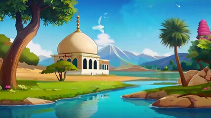Islamic Background with ramadan and eid mubarok background. - obrazy, fototapety, plakaty