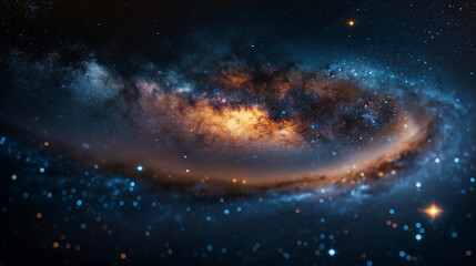 World image in galaxy. Milky way galaxy with stars and space dust in the universe, Long exposure photograph, with grain.
