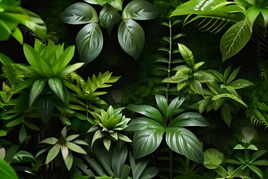 abstract green leaf texture background, dark green nature tropical leaf foliage