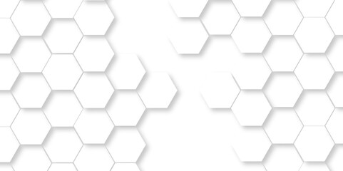 	
Abstract 3d background with hexagons pattern with hexagonal white and gray technology line paper background. Hexagonal vector grid tile and mosaic structure mess cell. white and gray hexagon. - obrazy, fototapety, plakaty