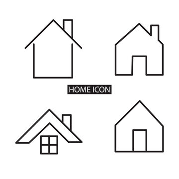 Home icon. House symbol illustration vector to be used in web applications. House flat pictogram isolated. Stay home. Line icon representing house for web site or digital apps in eps 10.