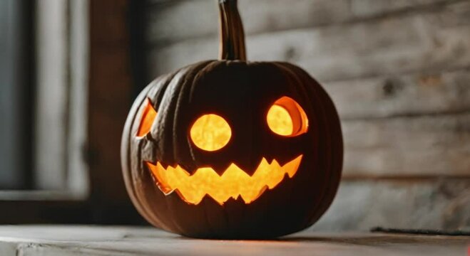 Spooky 3d view of helowen pumpkin