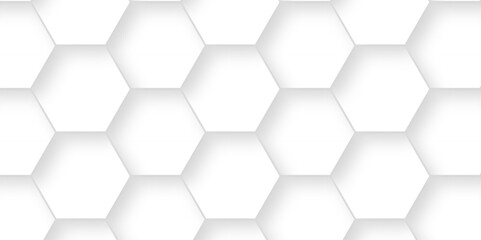 Hexagonal vector grid tile and mosaic structure mess cell. white and gray hexagon texture. Abstract 3d background with hexagons pattern with hexagonal white and gray technology line paper background.