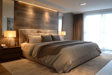 A modern minimalist bedroom