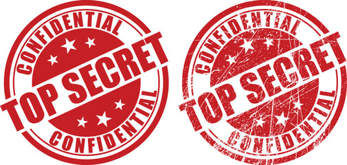 Confidential top secret round stamp vector design