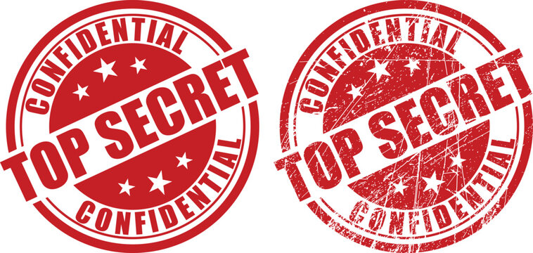 Confidential top secret round stamp vector design
