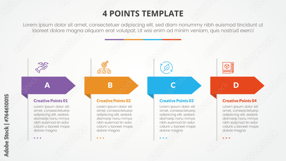 Aufkleber 4 points stage list template infographic concept for slide presentation with creative clean table wi