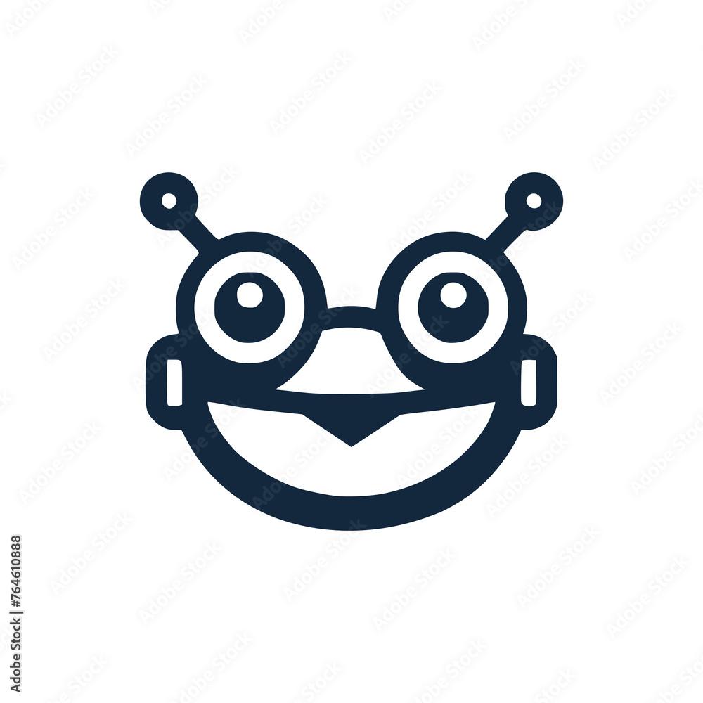 Wall mural frog robot science technology logo vector illustration template design